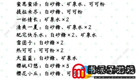 偶像请就位食谱攻略大全
